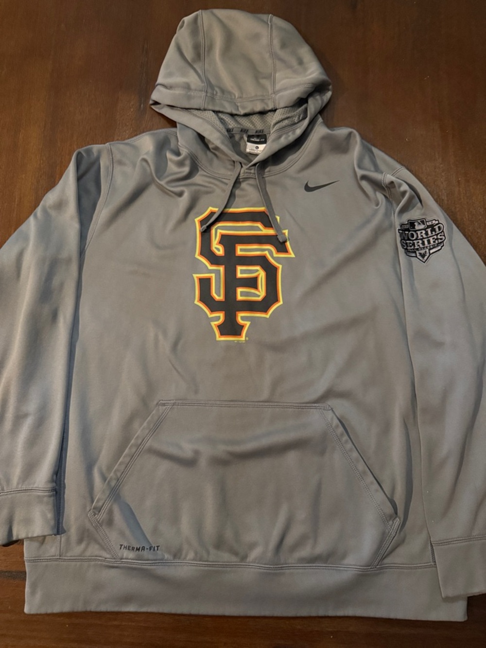 Nike Gray SF Giants Hoodie with Black and Orange Logo size XL